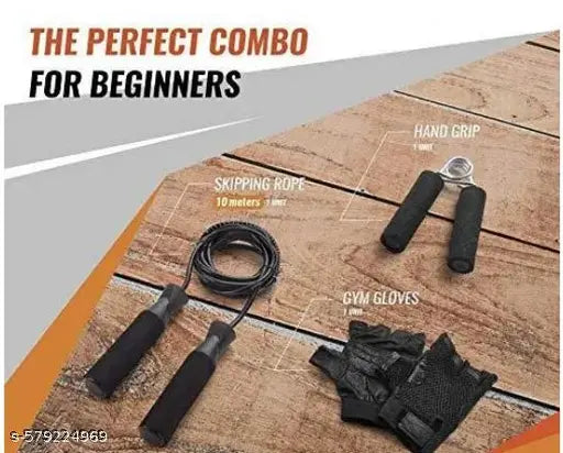 HOME GYM COMBO PVC (12KG)FITNESS SET WITH 3FEET CURL ROD ONE PAIR DUMBBLE ROD HAND GRIPER,SKIPPING ROP,HAND GLOVES