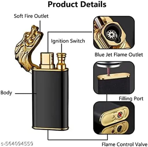 BEST VIBES_Double Flame Metal Lighter Unique Design Dual Flame Lighter Windproof & Refillable Pocket Lighter