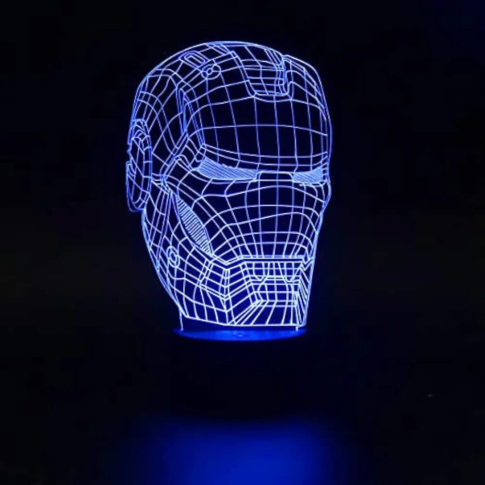 Gifts n Gallery 3D Illusion Iron Man534 Acrylic Led Lamp with 7 Color Changing Light and 3 Lighting Moods  12 * 12 cm