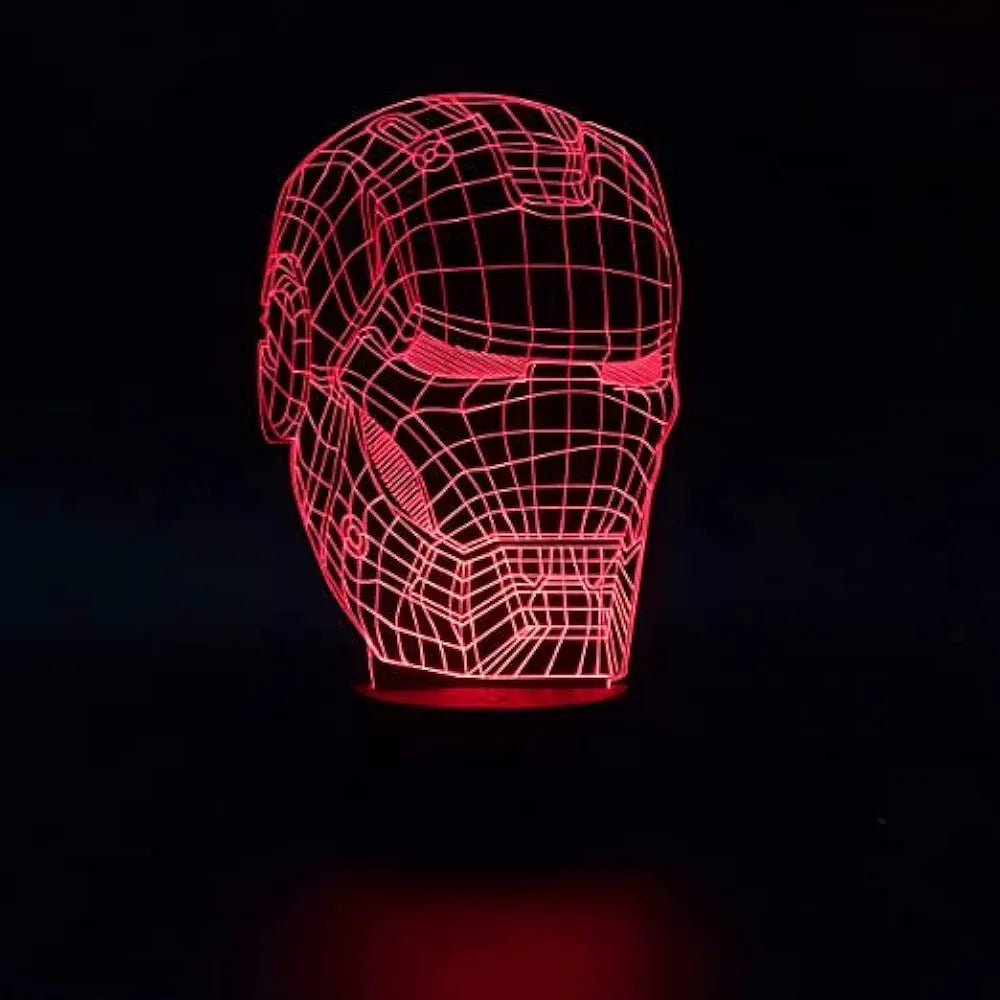 Gifts n Gallery 3D Illusion Iron Man534 Acrylic Led Lamp with 7 Color Changing Light and 3 Lighting Moods  12 * 12 cm