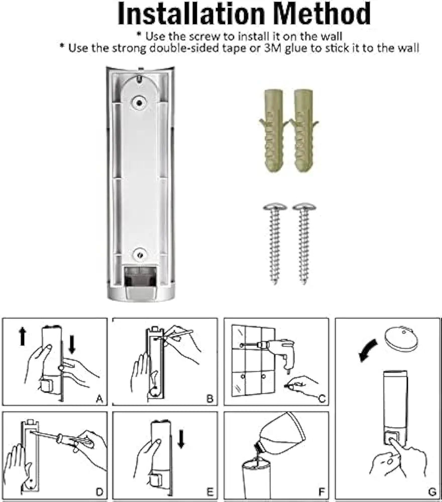 ALTURAS 400ml Wall Mounted Liquid Soap Dispenser for Bathroom | Wash Basin | Liquid Sanitizer Shower Gel Dish Wash Soap Dispenser for Bathroom 