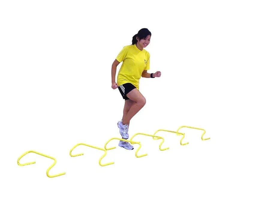 CABRIO Speed Training and Practice Hurdle Track and Fields 6 inch for Unisex Adult Yellow Color Pack of 