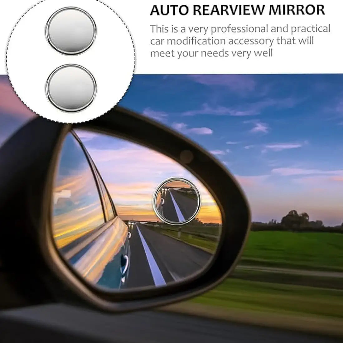 Oblivion Blind Spot Mirror for Car 2 Pcs – 360° Adjustable HD Glass Convex Rear View Mirror – Frameless Wide Angle Blindspot Side Mirror for Cars, Trucks, Vans & Bikes – Safety Parking Accessory