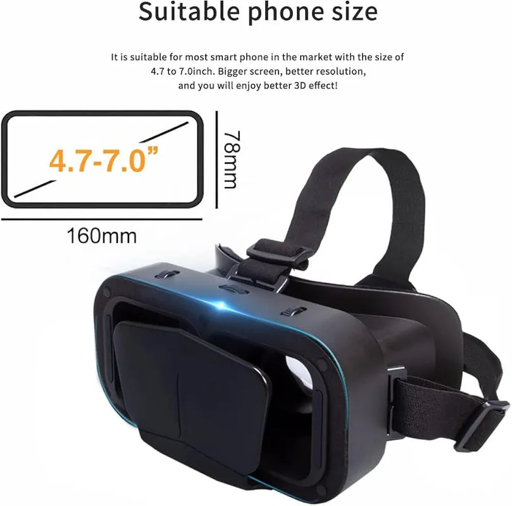 Drumstone Virtual Reality VR Headset 3D Glasses VR Goggles for TV, Movies & Video Games, Compatibale All Smartphone