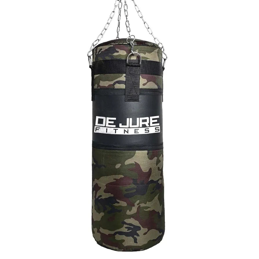 De Jure Fitness High Performance Heavy Duty Filled Punching Bag with Stainless Steel Hanging Chain, PU Material Punching Bag for Boxing 