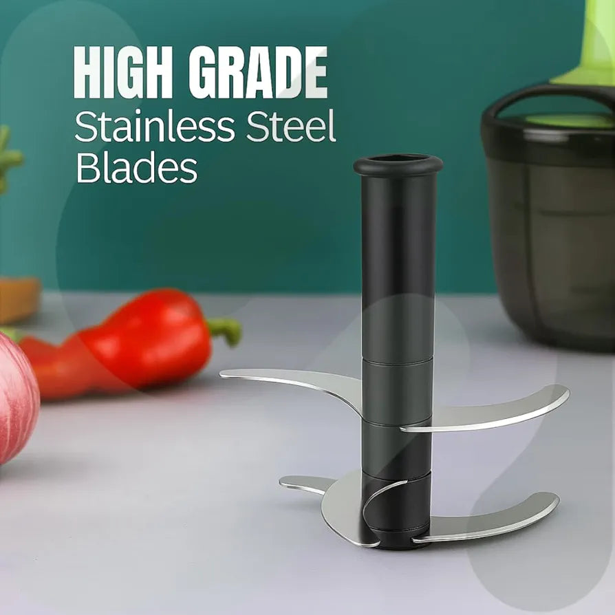 SHAYONAM Chopper for Kitchen Use 1000ml,5 Blade Steel Large Manual Hand-Press Vegetable Chopper Mixer Cutter to Cut Onion, Salad, Tomato, Potato  