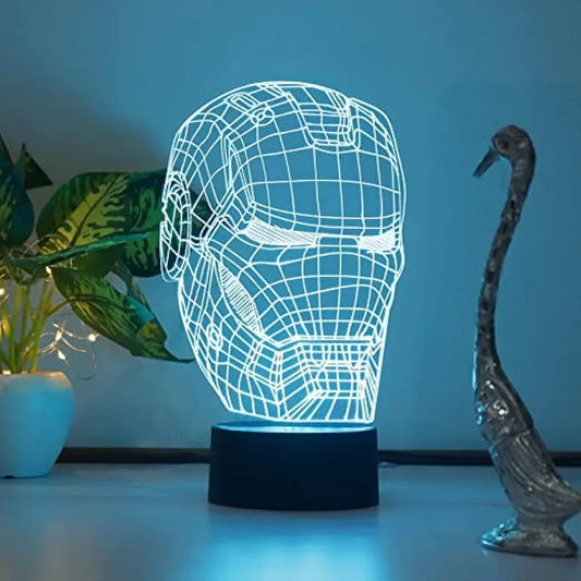 Gifts n Gallery 3D Illusion Iron Man534 Acrylic Led Lamp with 7 Color Changing Light and 3 Lighting Moods  12 * 12 cm