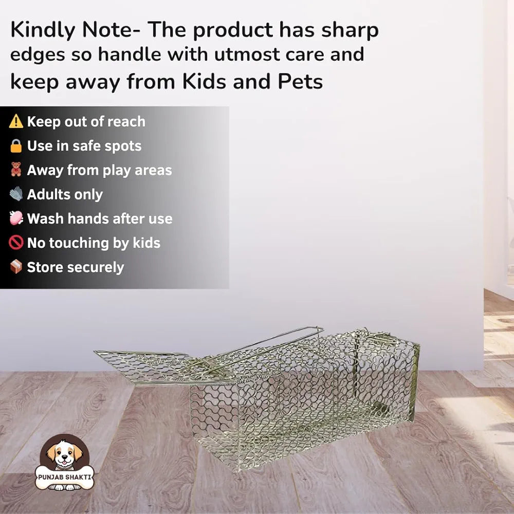 PUNJAB SHAKTI Heavy Duty Rat Catcher Trap — Humane & Reusable Mouse Trap for Home, Office & Warehouse — Easy to Set, Strong & Reliable Rodent Control 