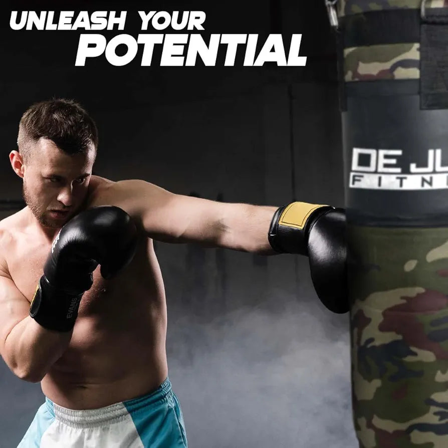 De Jure Fitness High Performance Heavy Duty Filled Punching Bag with Stainless Steel Hanging Chain, PU Material Punching Bag for Boxing 
