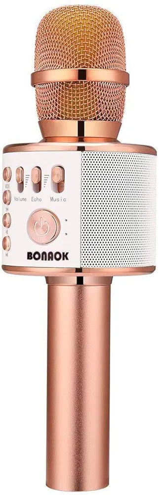 BONAOK Wireless Bluetooth Karaoke Microphone,Christmas Gift 3-in-1 Portable Hand Speaker for iPhone/Android/iPad/Sony,PC and All Smartphone