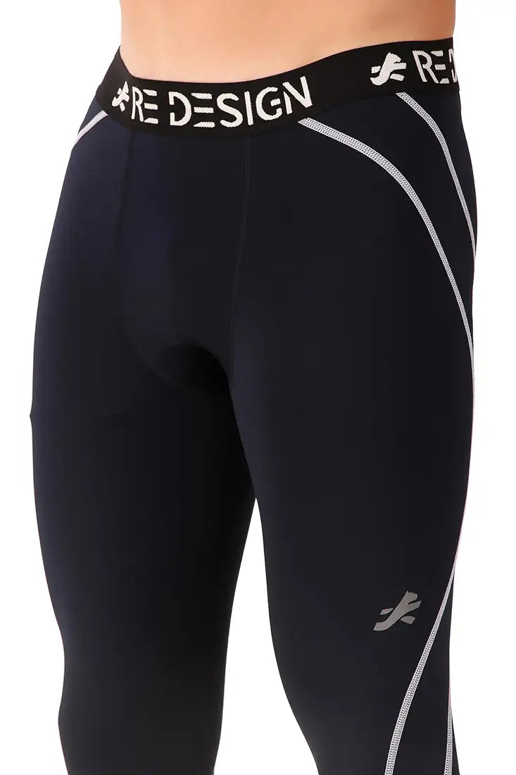 ReDesign Apparels Men's Polyester Compression Pant/Tights/Megging for Gym, Running, Cycling, Yoga & All Sports