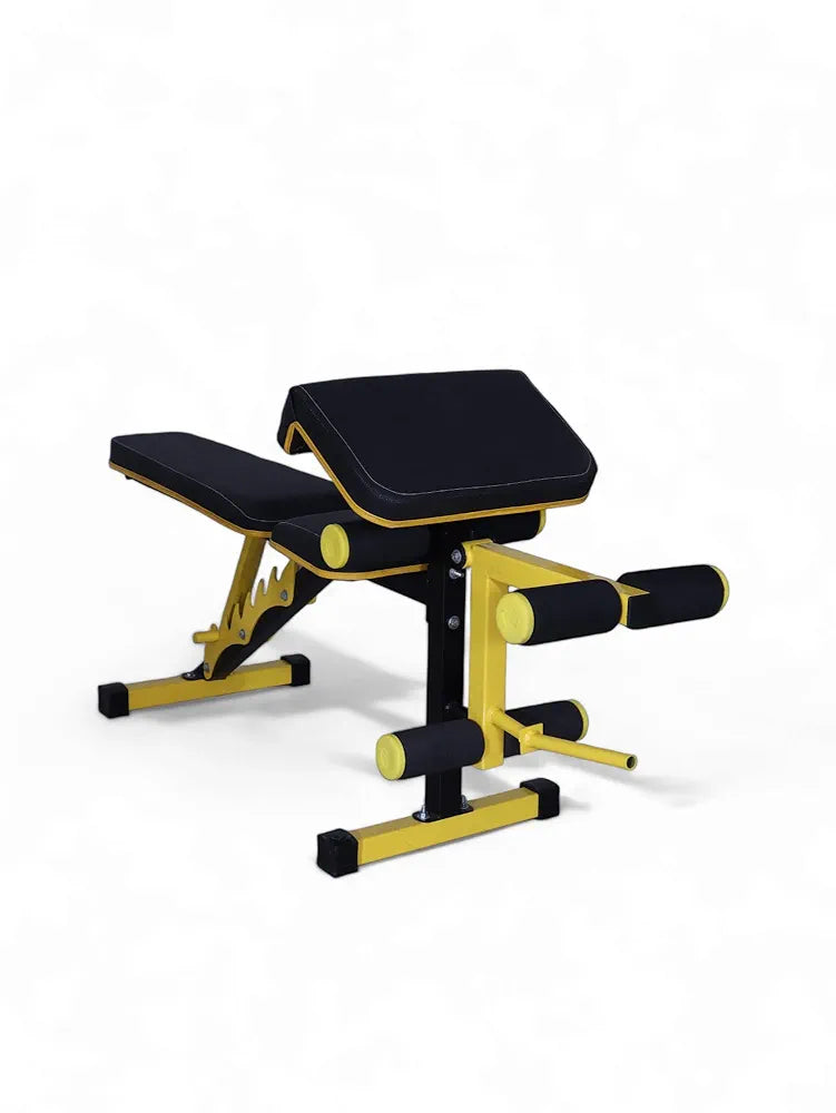 GYM24 EQUIPMENTS 6In1 Adjutable Bench Incline,Decline,Flat, Leg Extension, Leg Curl, Preaher Curl Home Gym Bench Capacity:300 Kg, Multicolor