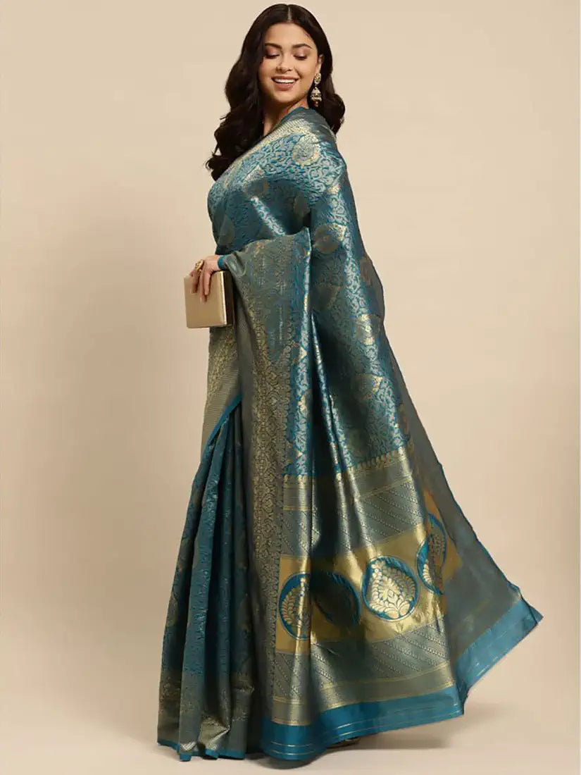 rangita Women Banarasi Silk Saree With Blouse Piece
