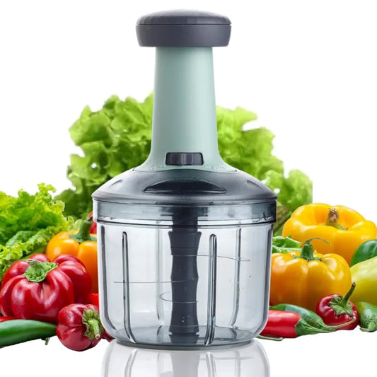 SHAYONAM Chopper for Kitchen Use 1000ml,5 Blade Steel Large Manual Hand-Press Vegetable Chopper Mixer Cutter to Cut Onion, Salad, Tomato, Potato  