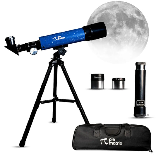 Pie Matrix Neo 50/360 HD Zoom Refractor Telescope – 90x Magnification, 360° Rotating Tripod, Clear Views of Moon & Wildlife, Lightweight Travel Bag – Ideal for Beginners & Stargazers.