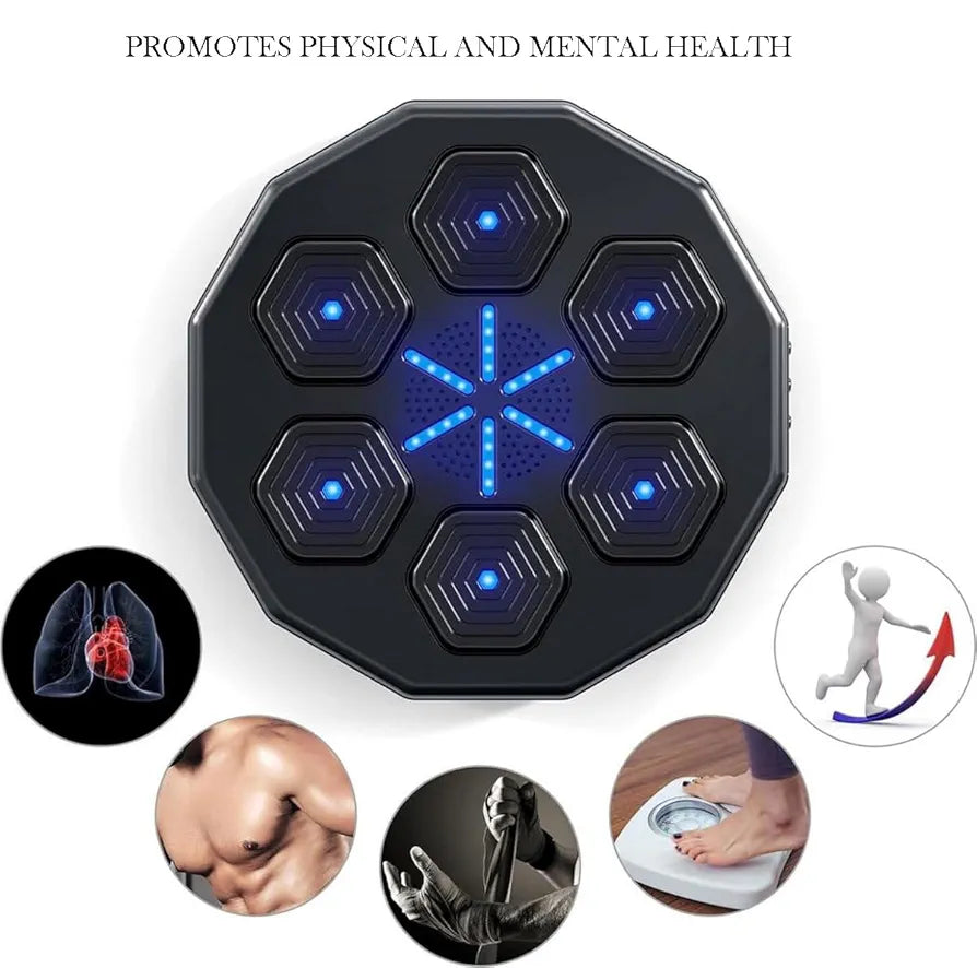 Rhyhorn Smart Electronic Music Boxing Machine, Wall Mounted Boxing Machine Training Punching, 6 Lights & Bluetooth Sensor Smart Boxing Target Workout Machine for Home,Indoor and Gym