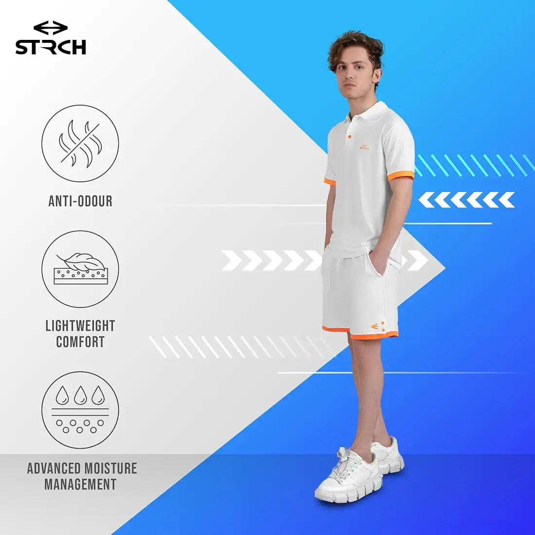 STRCH Men's Engineered Nylon Training Shorts – Lightweight, Quick-Dry, Breathable Activewear with Stretch Waistband & Side Snap Buttons – Ideal for Gym, Running, Sports & Everyday Wear
