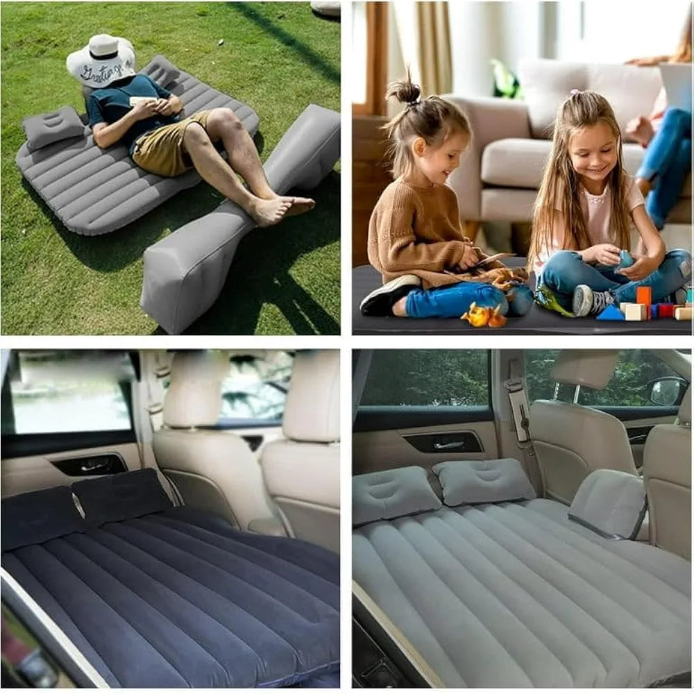 Inflatable Car Bed Sofa Inflatable-Back Seat With-2 Air-Pillow & Air-Pump | Bed Car Inflatable Mattress Car Bed | Kids, Trips, Camping, Picnic, Universal Size