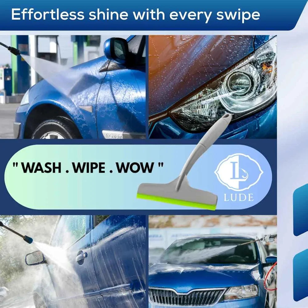 LUDE Premium Car Cleaning Accessories 2025 -Long Handle Duster Microfiber Brush for Interior & Exterior Dust, Scratch-Free 800 GSM Cloth, Car Dustbin, AC Vent Cleaner, After Wash Drying Wiper 