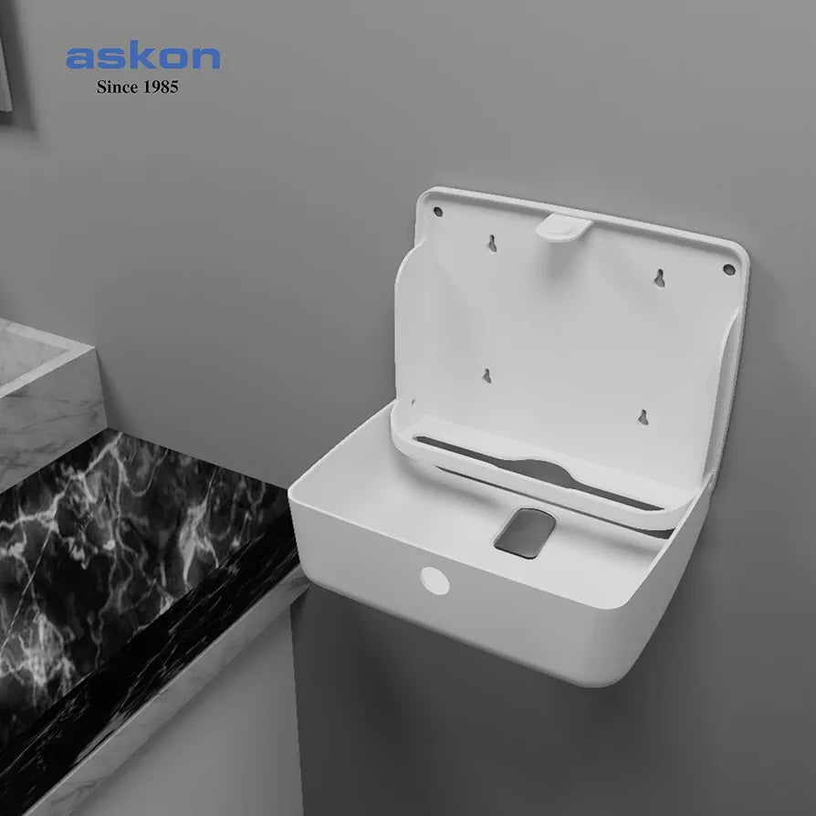 Askon Hand Paper Towel Dispenser, Paper Towel Holder, Wall Mount, White ABS