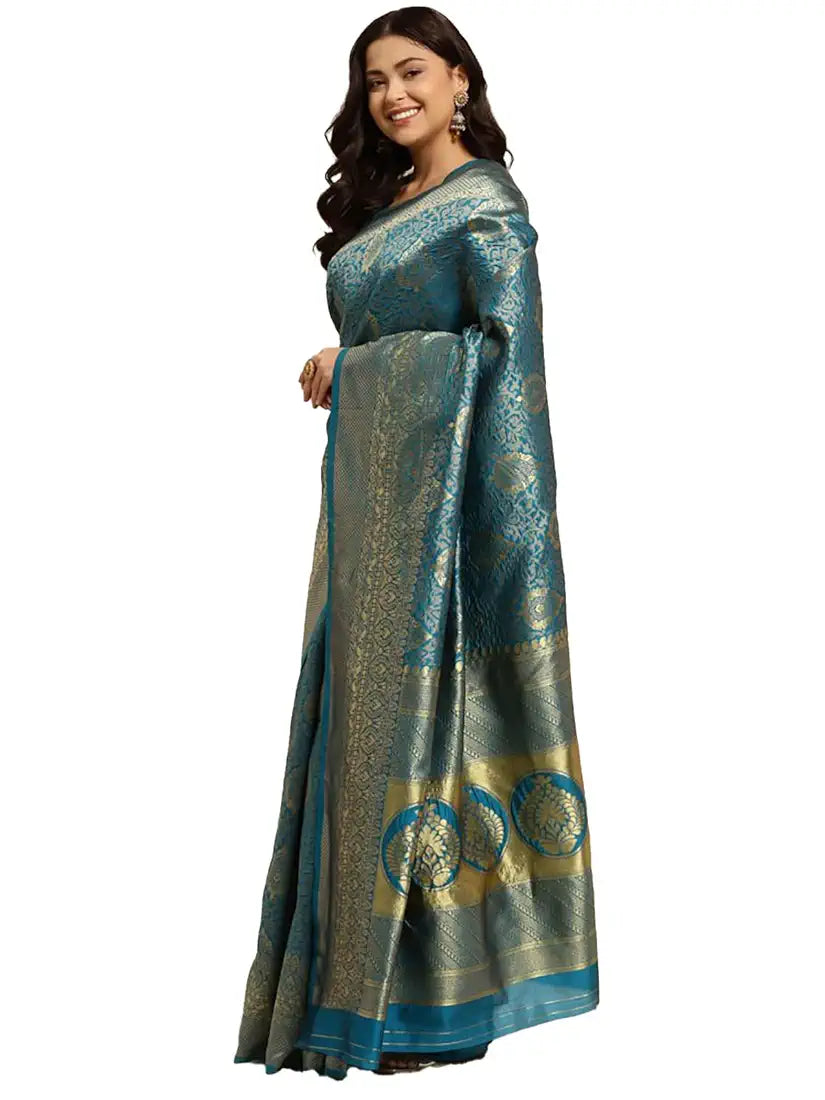 rangita Women Banarasi Silk Saree With Blouse Piece