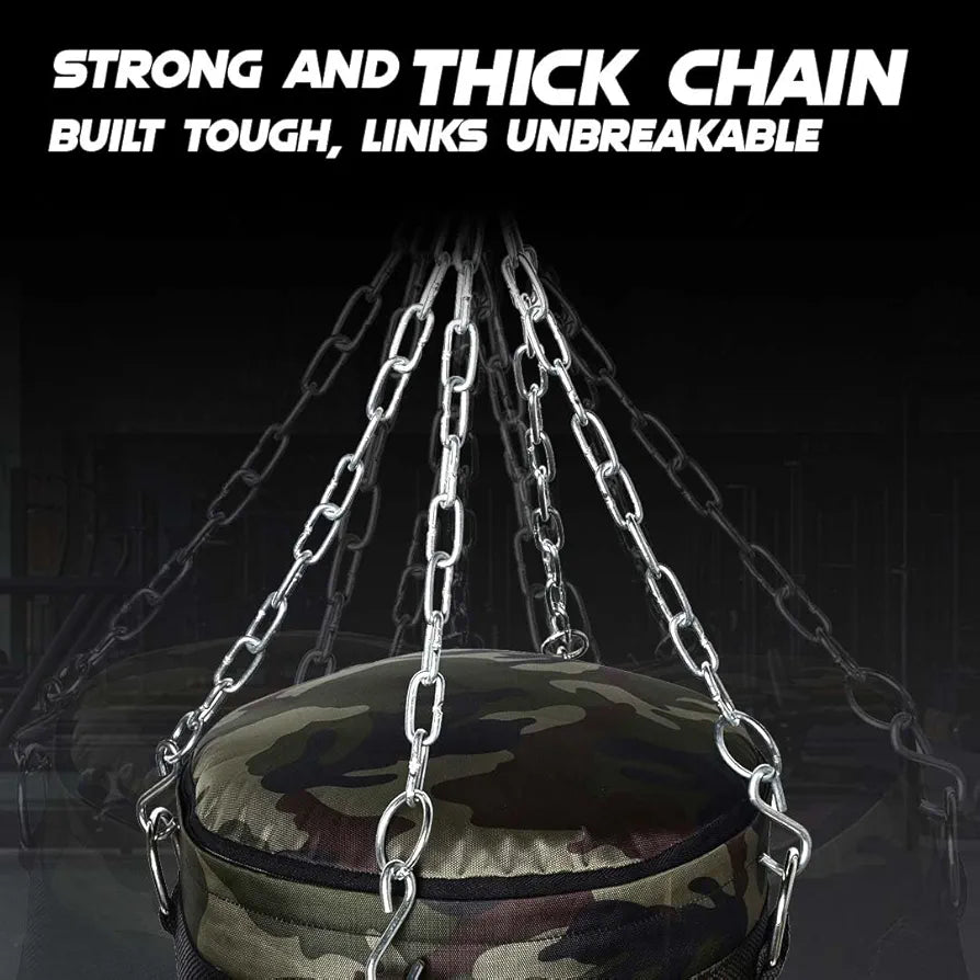 De Jure Fitness High Performance Heavy Duty Filled Punching Bag with Stainless Steel Hanging Chain, PU Material Punching Bag for Boxing 