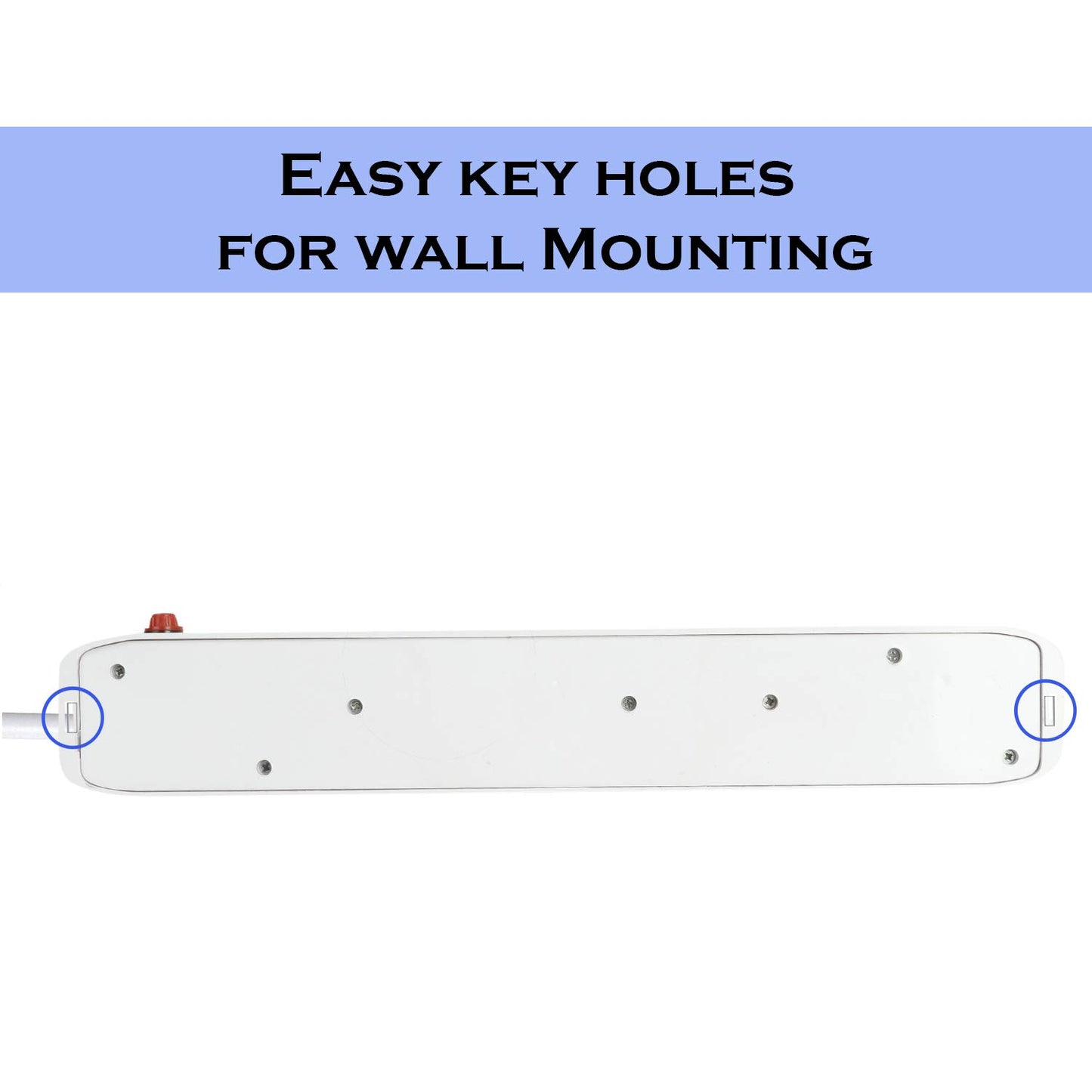FEDUS 4 Meter Long Extension Board Extension Box|Spike Guard 6 Socket 6 Switch Junction Box With Switch,Extension Cords Cord,Spike Buster,Extension Board With Wire (6 Socket 6 Switch),240 Volts,White