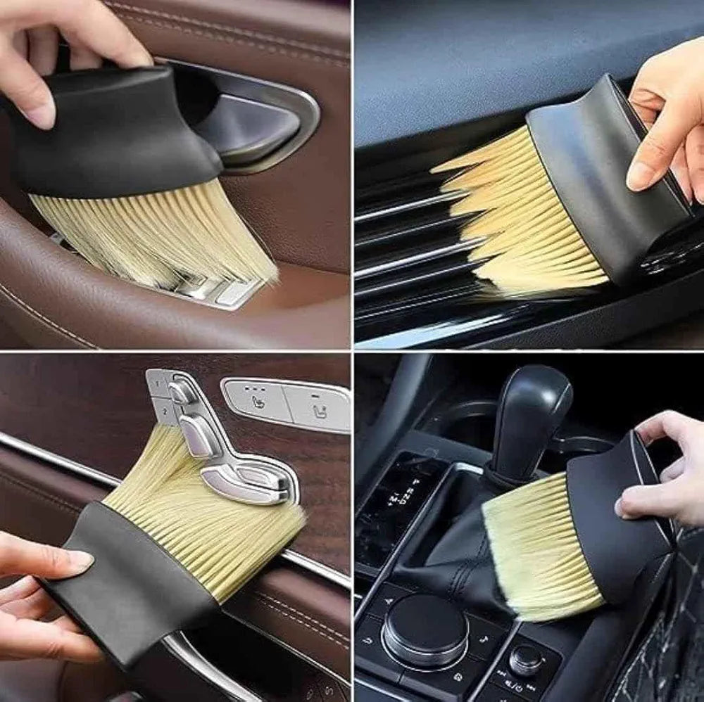 LUDE Premium Car Cleaning Accessories 2025 -Long Handle Duster Microfiber Brush for Interior & Exterior Dust, Scratch-Free 800 GSM Cloth, Car Dustbin, AC Vent Cleaner, After Wash Drying Wiper 