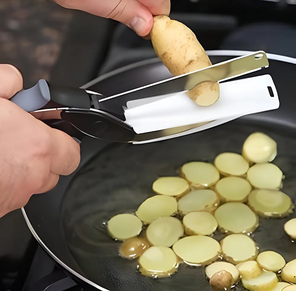 ARR 2-in-1 Kitchen Scissors with Built-in Cutting Board | Stainless Steel Food Chopper & Vegetable Cutter | Multi-Purpose Kitchen Tool 