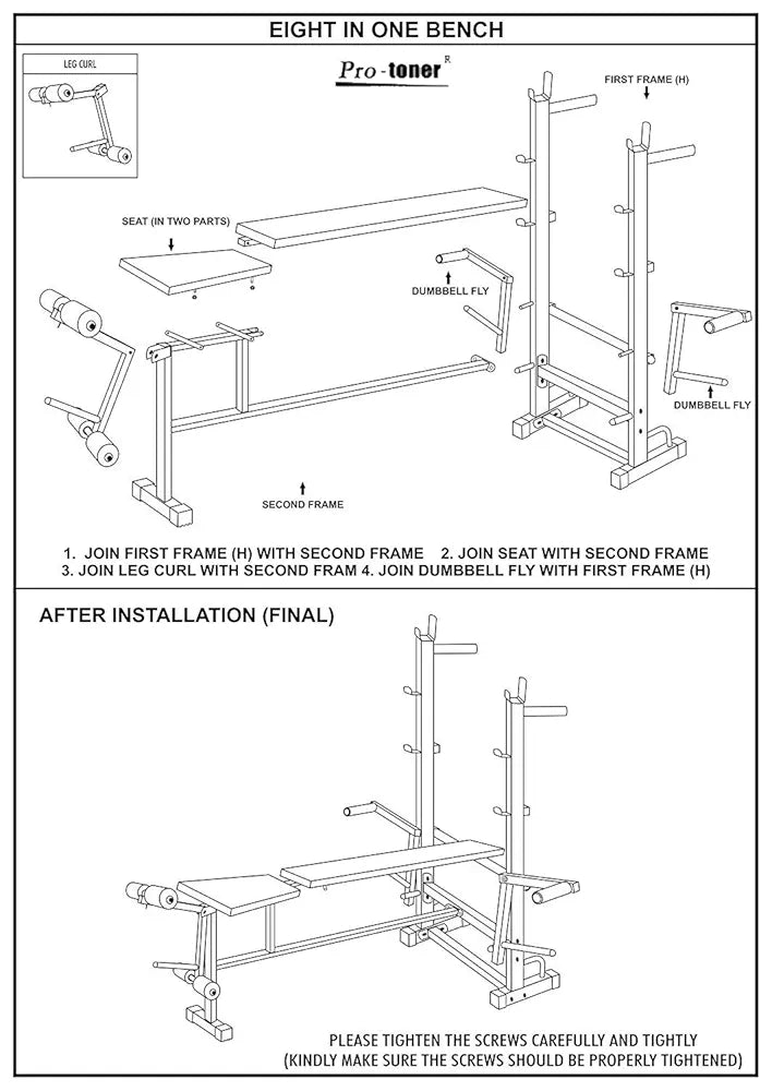 Protoner FLTBNCH Weight Training Fitness Bench