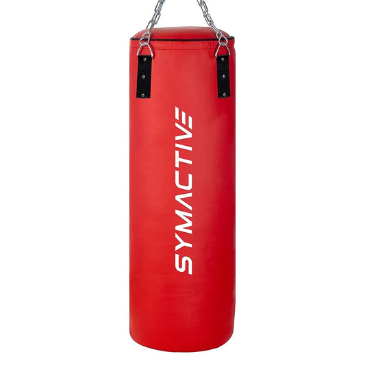 Amazon Brand - Symactive High Performance Heavy Duty 2 Feet Unfilled Punching Bag with Rust Proof Stainless Steel Hanging Chain, SRF Material, Red 