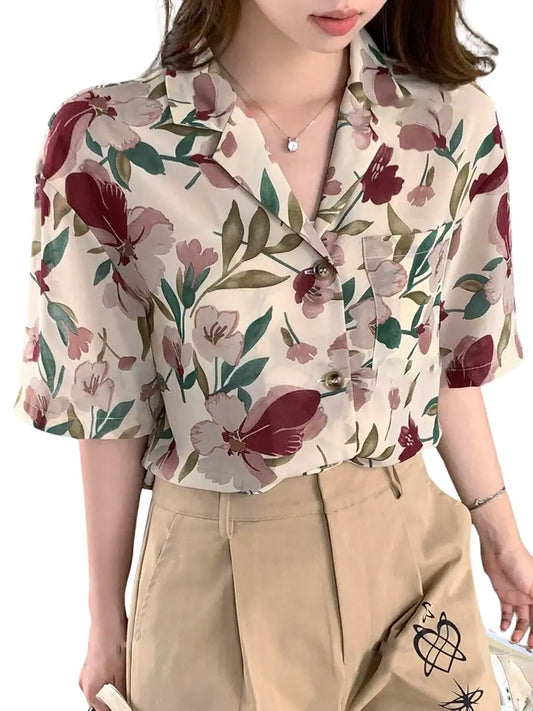Leriya Fashion Oversized Shirt for Women – Korean Casual Short Sleeve Loose Fit Top | Plus Size Summer Wear for Girls & Women