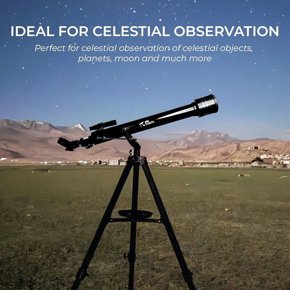 Pie Matrix Phoenix 60700 Astronomical land & Sky Refractor Telescope with 175x Ultra Zoom,Fully Coated Glass Optics, Alt-Az Mount,Professionals to Explore Moon,Saturn Rings, Planets & Deep Sky Objects