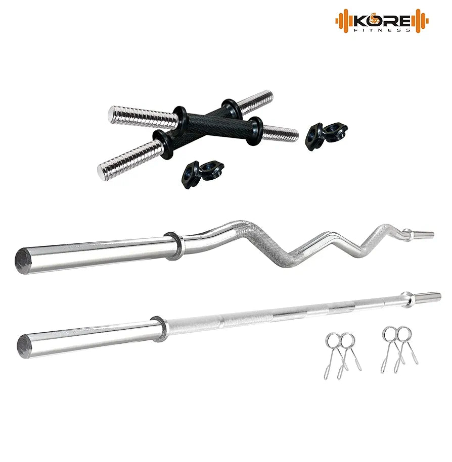 Kore PVC 20 Kg Combo 343 with PVC Adjustable Dumbbells Home Gym Kit, Multicolour