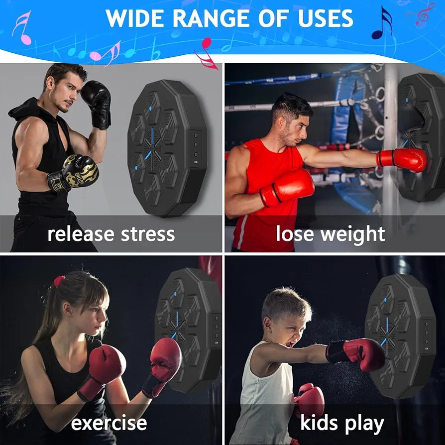 Rhyhorn Smart Electronic Music Boxing Machine, Wall Mounted Boxing Machine Training Punching, 6 Lights & Bluetooth Sensor Smart Boxing Target Workout Machine for Home,Indoor and Gym