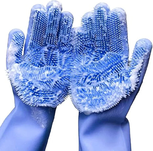 UrbanBite Hand Gloves for Kitchen Cleaning dish Washing Gloves Silicone Dishwashing Hands Vessel dishwasher wash utensil For Women Men House essentials for Bathroom Cleaning Pet Hair Care Car Washing