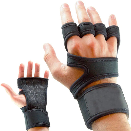 serveuttam Leosportz Workout Gloves With Wrist Support For Gym Workouts,Pull Ups,Cross Training,Weightlifting,Calisthenics,Wod- Silicone Padding - Great Hand Grip&No Calluses,Blue,Free Size