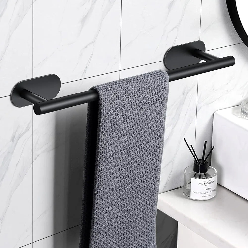 JIALTO 16 Inch Self Adhesive Stainless Steel Towel Bar/Towel Hanger for Bathroom/Wall Mounted Bathroom Towel Holder/Towel Rack for Bathroom/Hand Towel Stand for Kitchen and Washroom 