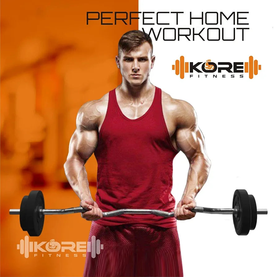 Kore PVC 20 Kg Combo 343 with PVC Adjustable Dumbbells Home Gym Kit, Multicolour