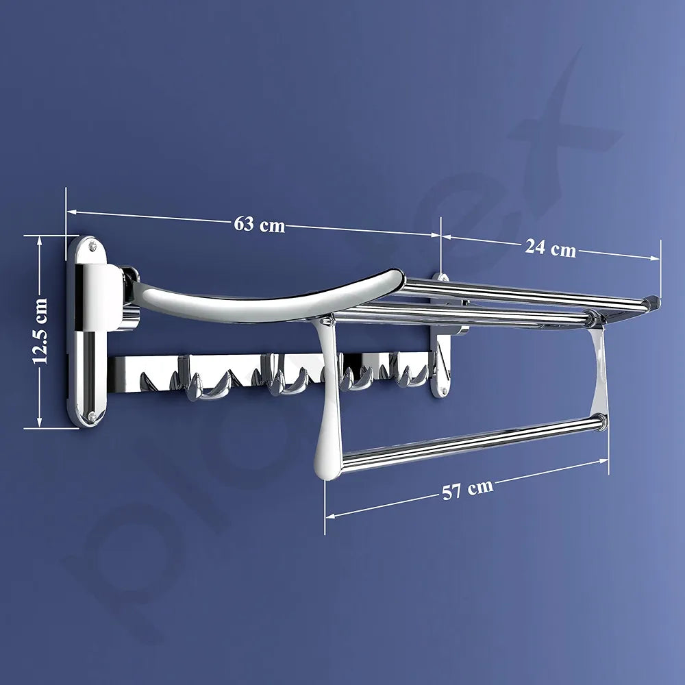 Plantex Stainless Steel Towel Holder in Bathroom/Towel Holder/Bathroom Towel Hanger for Wall/Towel Rack/Bathroom Accessories  Chrome Finish