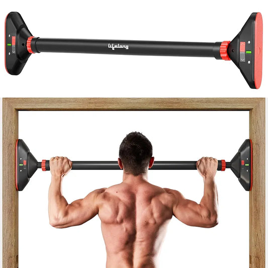 Lifelong Pull Up Bar for Home -Adjustable Rod 65cm to 95cm width, wall mounted without screws -Door Pull up bar to Increase Height -Exercise equipment for Home Gym