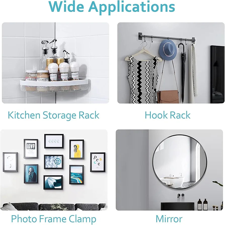 JIALTO Wall Hooks for Hanging Strong, Adhesive Hooks for Wall Heavy Duty, Wall hangings, Kitchen Accessories Items, Sticky Photo Frame Hangers 