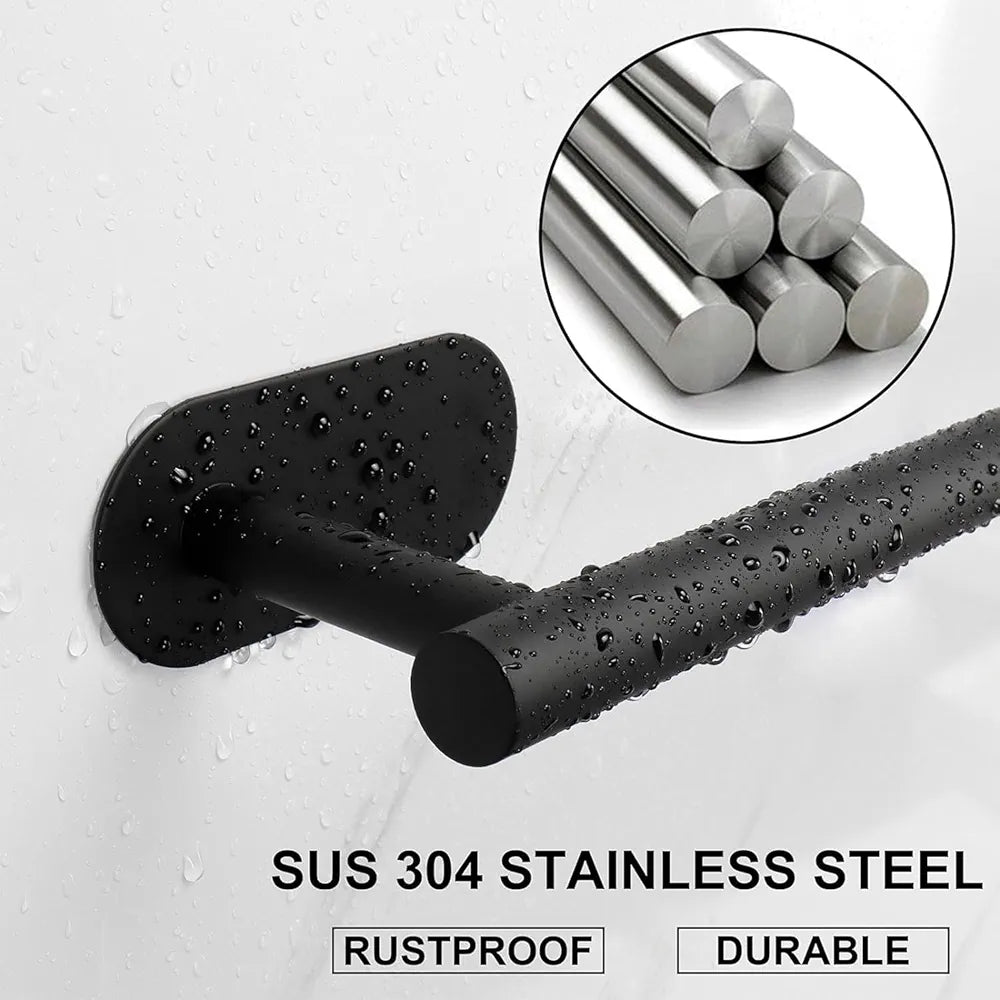 JIALTO 16 Inch Self Adhesive Stainless Steel Towel Bar/Towel Hanger for Bathroom/Wall Mounted Bathroom Towel Holder/Towel Rack for Bathroom/Hand Towel Stand for Kitchen and Washroom 