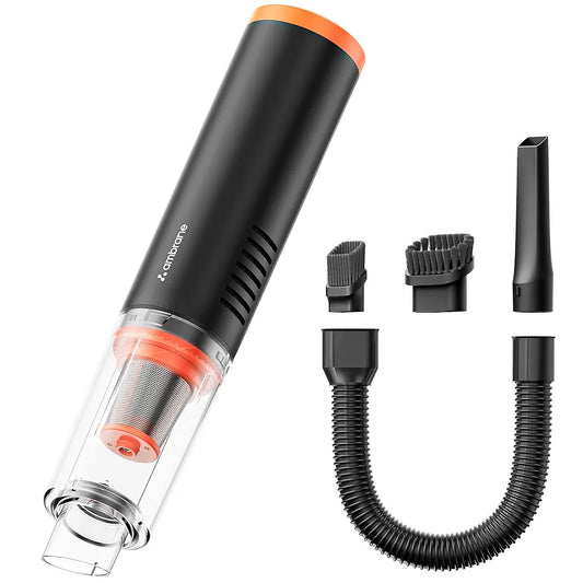 Ambrane 14kPA Powerful Suction 100W Wireless Hand Vacuum Cleaner, BLDC Motor HEPA Filter, Compact & Lightweight for Car, Home use, & Pet Hair 
