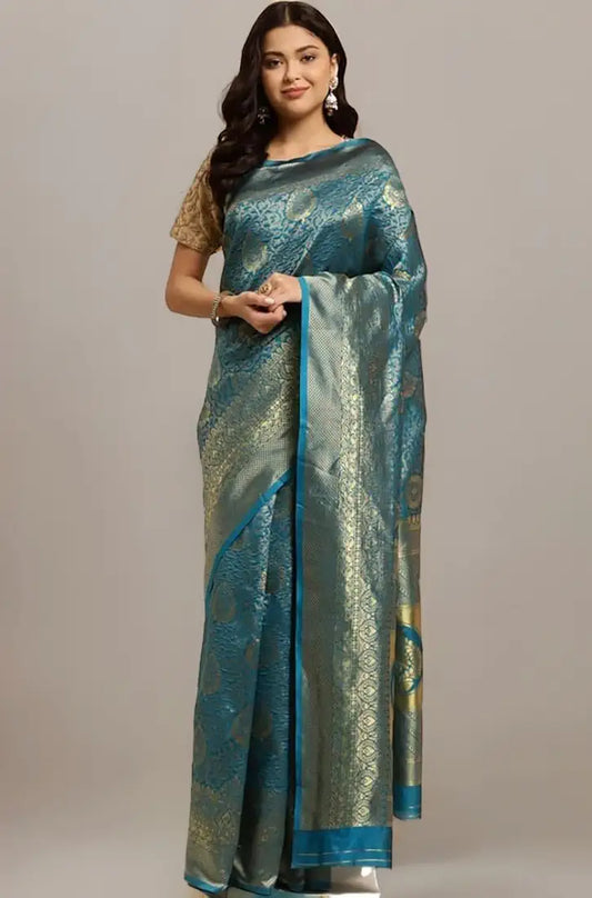 rangita Women Banarasi Silk Saree With Blouse Piece