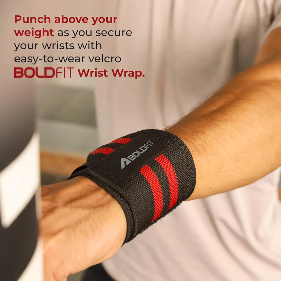 Boldfit Cotton Wrist Band for Men & Women, Wrist Supporter for Gym Wrist Wrap/Straps Gym Accessories for Men for Hand Grip & Wrist Support While Workout 