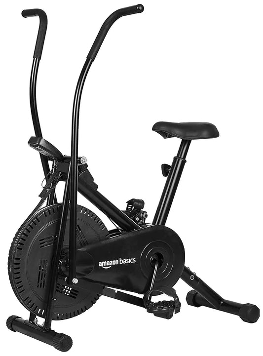 amazon basics Air Bike Exercise Cycle With Moving Or Stationary Handles