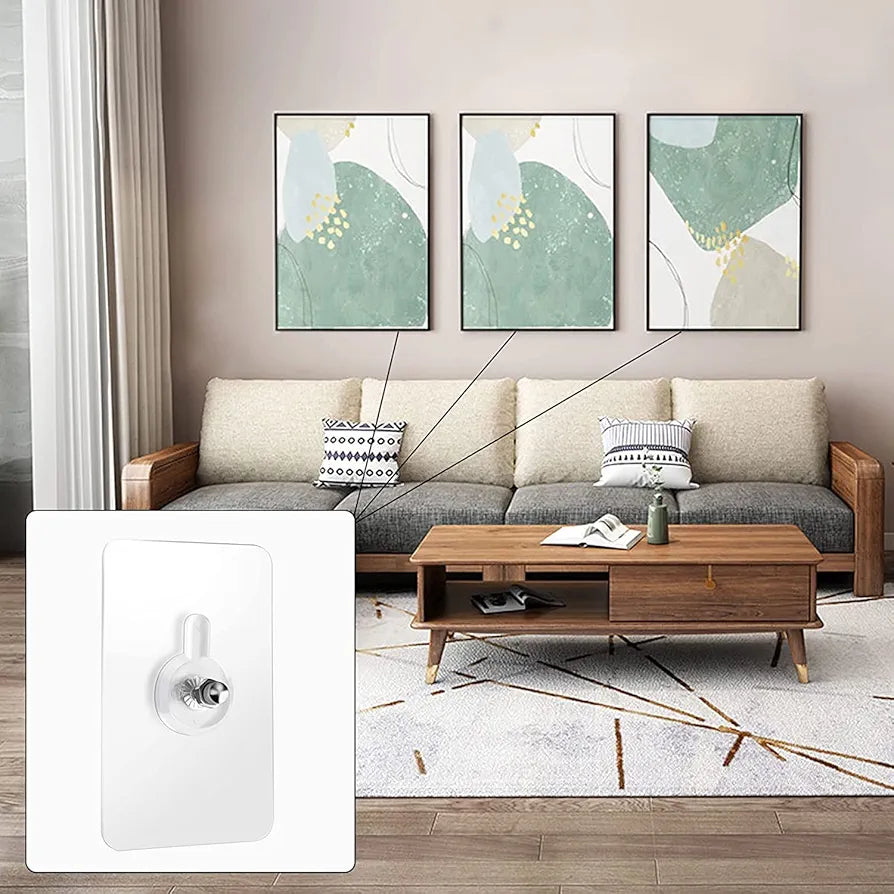 JIALTO Wall Hooks for Hanging Strong, Adhesive Hooks for Wall Heavy Duty, Wall hangings, Kitchen Accessories Items, Sticky Photo Frame Hangers 