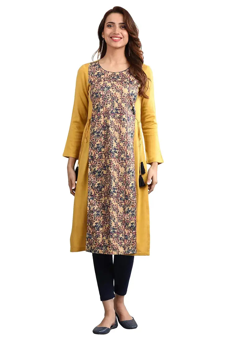 Aurelia Women's Synthetic Regular Fit Casual Kurta
