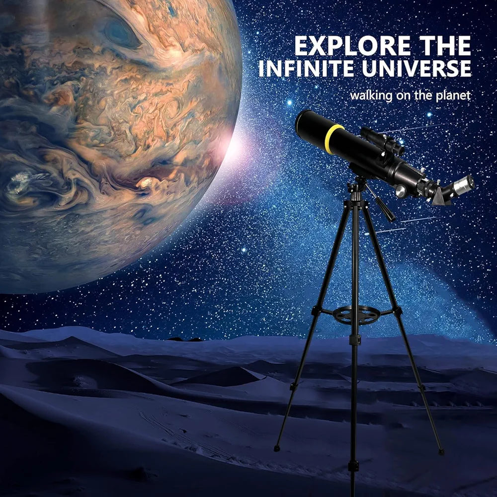 Cason F50070-Telescope for Astronomy,Galaxy 70mm Aperture 500 mm Refractor Zoom Monocular Telescope for Adults & Kids,Easyto Use for Moon,Planets,Stars,Galaxy with Aluminum Tripod and Phone Adapter
